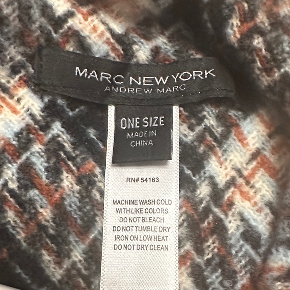 Marc New York Plaid Cape - Black, White, Tan - Picture 9 of 9
